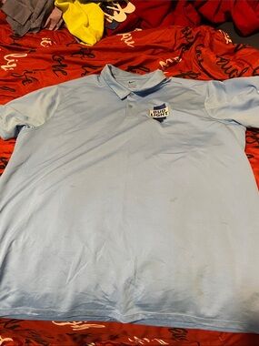 Nike Light Blue Men's Polo with Bud Light Chest Patch